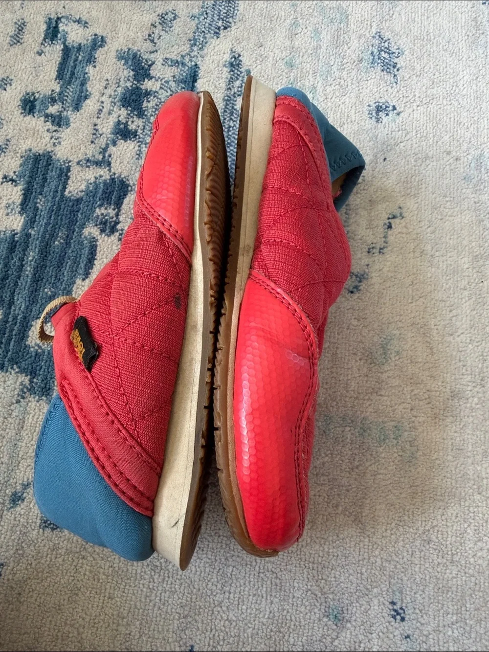 Teva Kids Quilted Red and Blue Slip-On Shoes